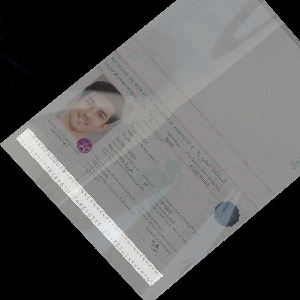 Image of a passport and its label